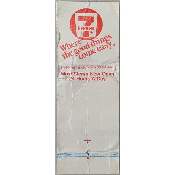 Vtg Matchbook Cover 7 Eleven Convenience Stores Where The Good Things Come Easy - Picture 3 of 5